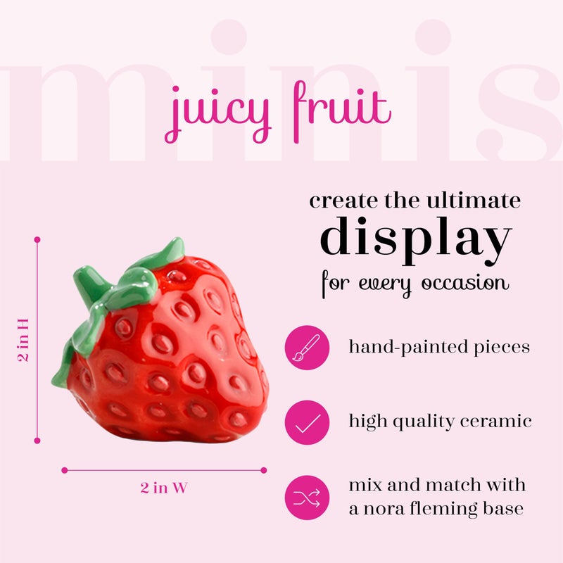 nf nora fleming Nora Fleming Hand-Painted Mini: Juicy Fruit (Strawberry) A142 - Image 2